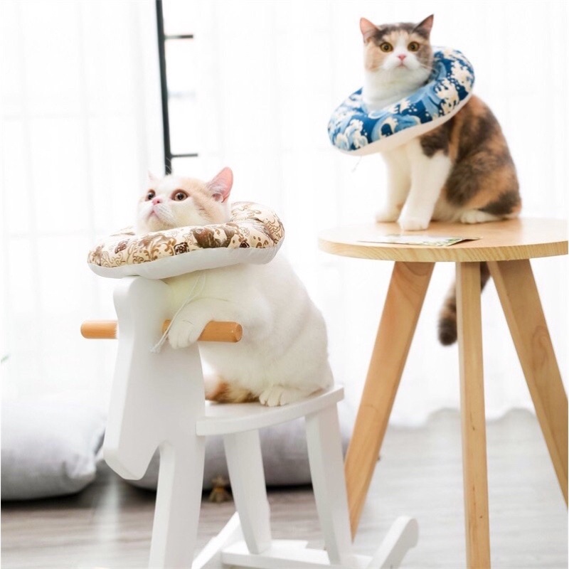 Vòng Chống Liếm vải Cotton Cute Dễ Thương cho Chó Mèo