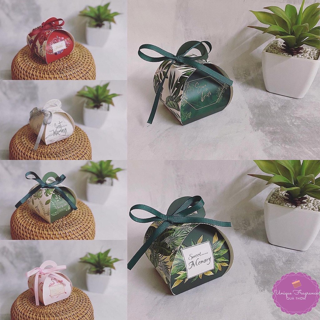 Quà tặng đám cưới cho khách - set 50 hộp đựng quà mini, hộp giấy đựng kẹo, quà tặng khách cưới - UNIQUE FRAGRANCE