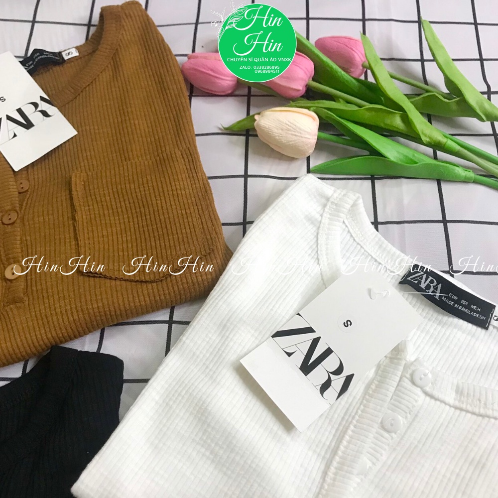 [Hàng chuẩn] Áo len tăm cúc túi ngực ❣️Áo len tăm body dài tay tôn dáng- hinhin | BigBuy360 - bigbuy360.vn