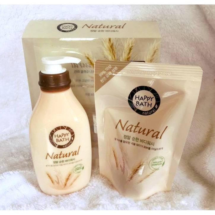 Set Sữa Tắm Chiết Xuất Gạo Nâu Happy Bath Natural Real Mild Body Wash