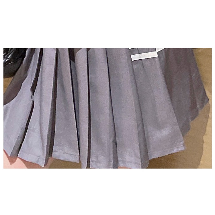 Set Áo Sơ Mi Và Chân Váy Xếp Ly Phong Cách Hàn Quốc Cho Bé Gái