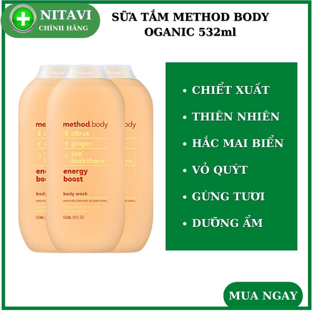 sữa tắm method body Oganic - method body wash Úc dưỡng ẩm lưu hương 532ml