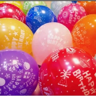Image of 100CPS BALON HAPPY BIRTH'S DAY MOTIF 12inch
