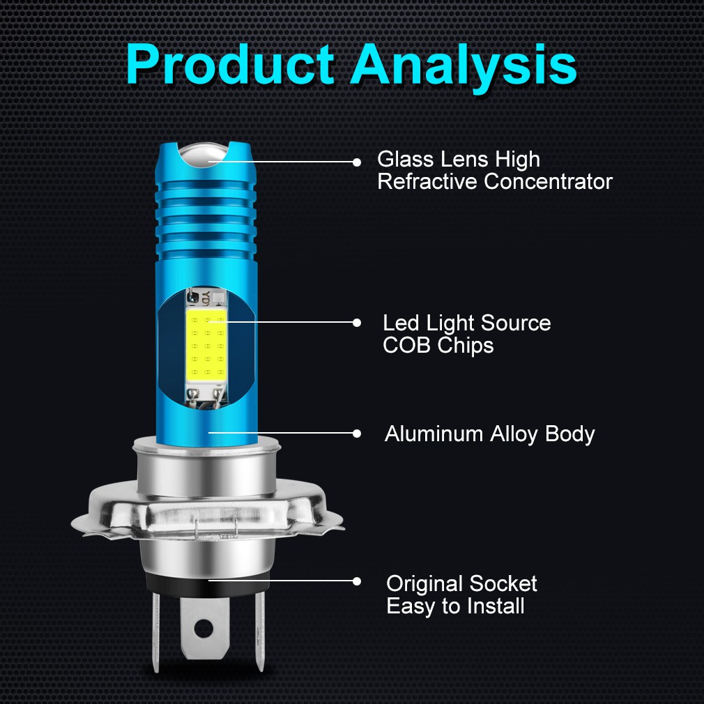 Đèn pha LED RGB H4 H7 P15D H6 BA20D 12V cho xe máy