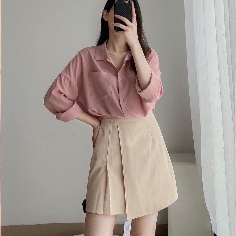 Chân váy chữ A công sở xẻ tà, Chân váy nữ ngắn lưng cao 2 lớp có quần trong chất đẹp – (CV05) | BigBuy360 - bigbuy360.vn