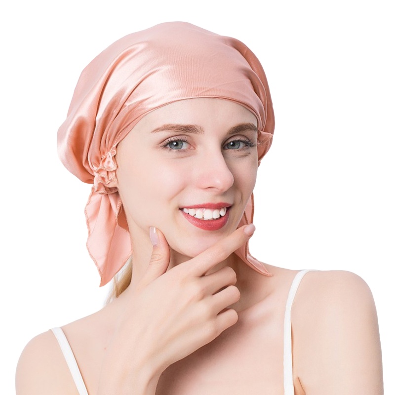 Youyo Mũ Trùm Đầu Bằng Lụa Satin Lụa Co Giãn Thoải Mái Khi Ngủ Cho Nữ