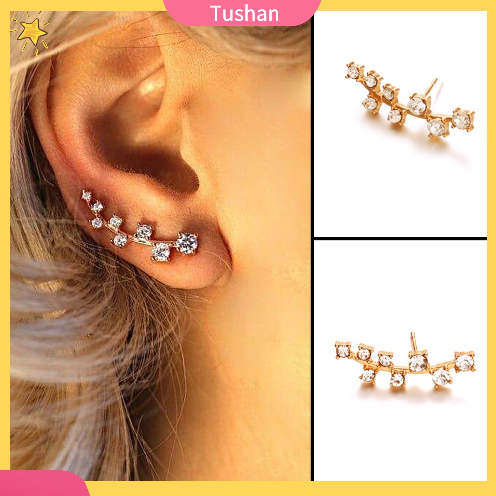 Bông tai đính đá lung linh xinh xắn hợp thời trang cho nữ