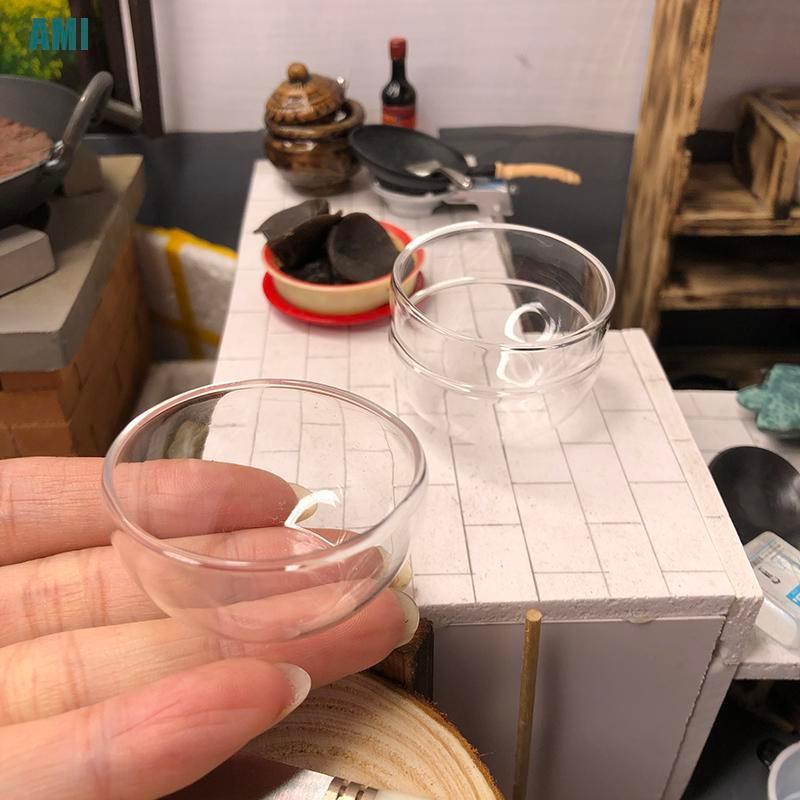 Bát Đựng Súp Thủy Tinh Mini Trang Trí Nhà Búp Bê Tỉ Lệ 1/12