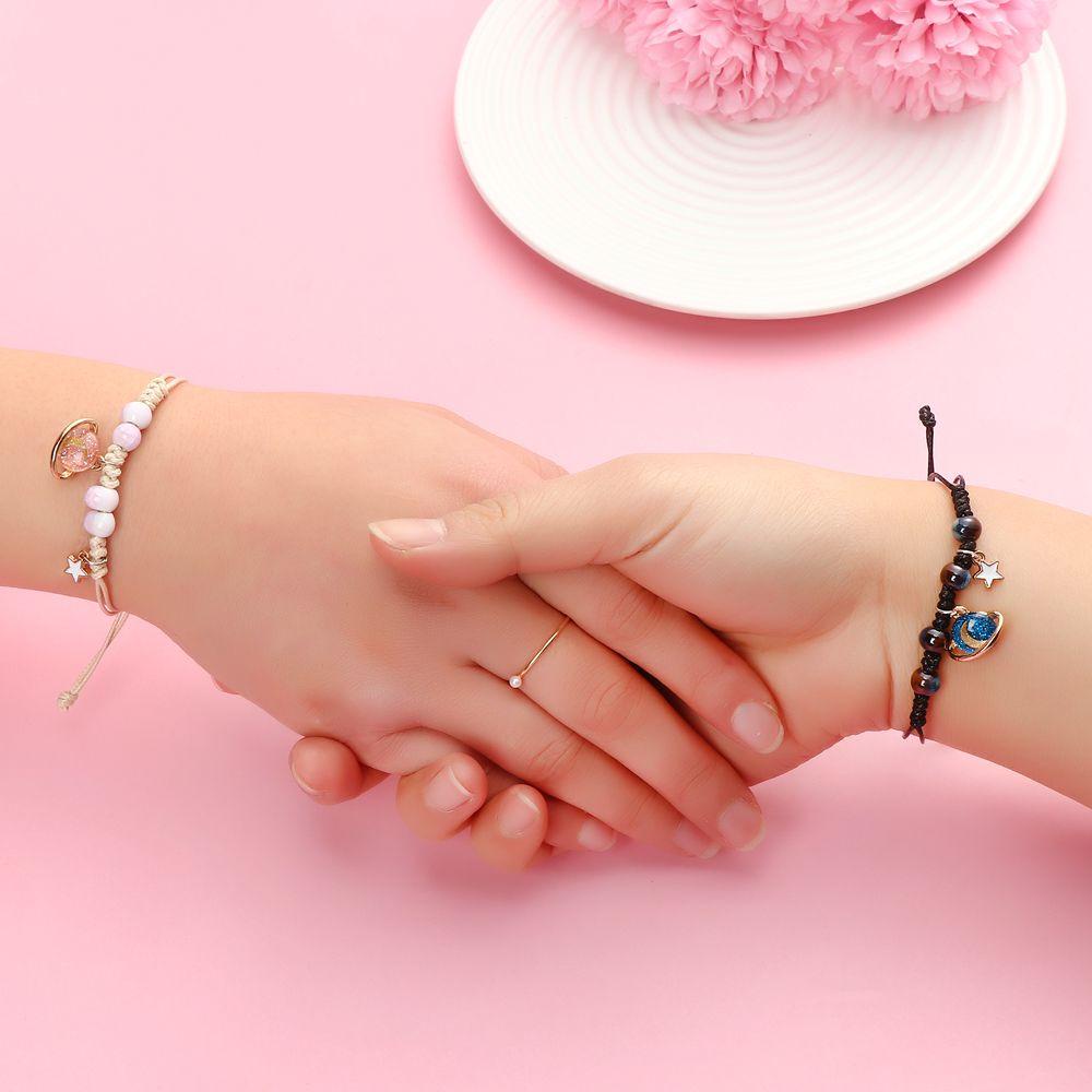 Vòng Tay Chuỗi Hạt Mặt Trăng Ngôi Sao Sáng Tạo Làm Quà Tặng Cho Bạn Gái Orentlii