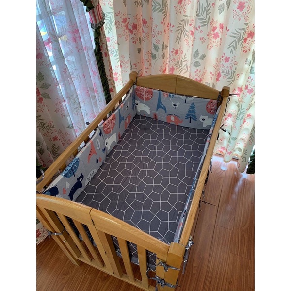 Quây cũi cho bé vải thô lụa Hàn Quốc