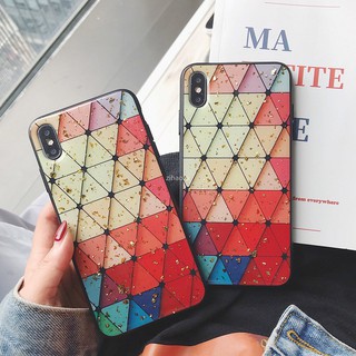Ốp điện thoại bằng TPU thiết kế hình lưới tam giác màu sắc cho Samsung Galaxy S8/S9/S10/S8+/S9+/S10+/Note8/Note9