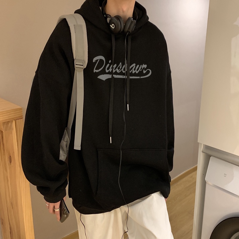 Áo Hoodie tay dài dáng rộng in chữ đơn giản thời trang cho nam Size M-5XL Áo khoác hoodie nỉ siêu rẻ phù hợp nam nữ