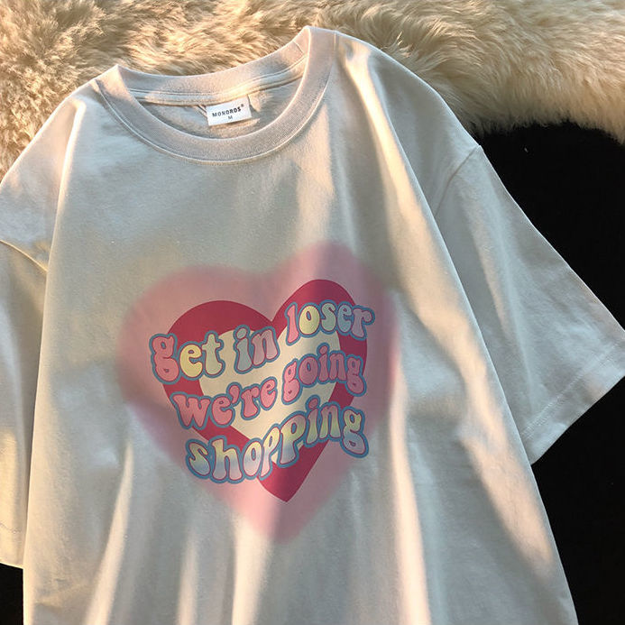 NRVP Áo thun ngắn tay dáng rộng phong cách Hàn Quốc thời trang 2021 dành cho nữ