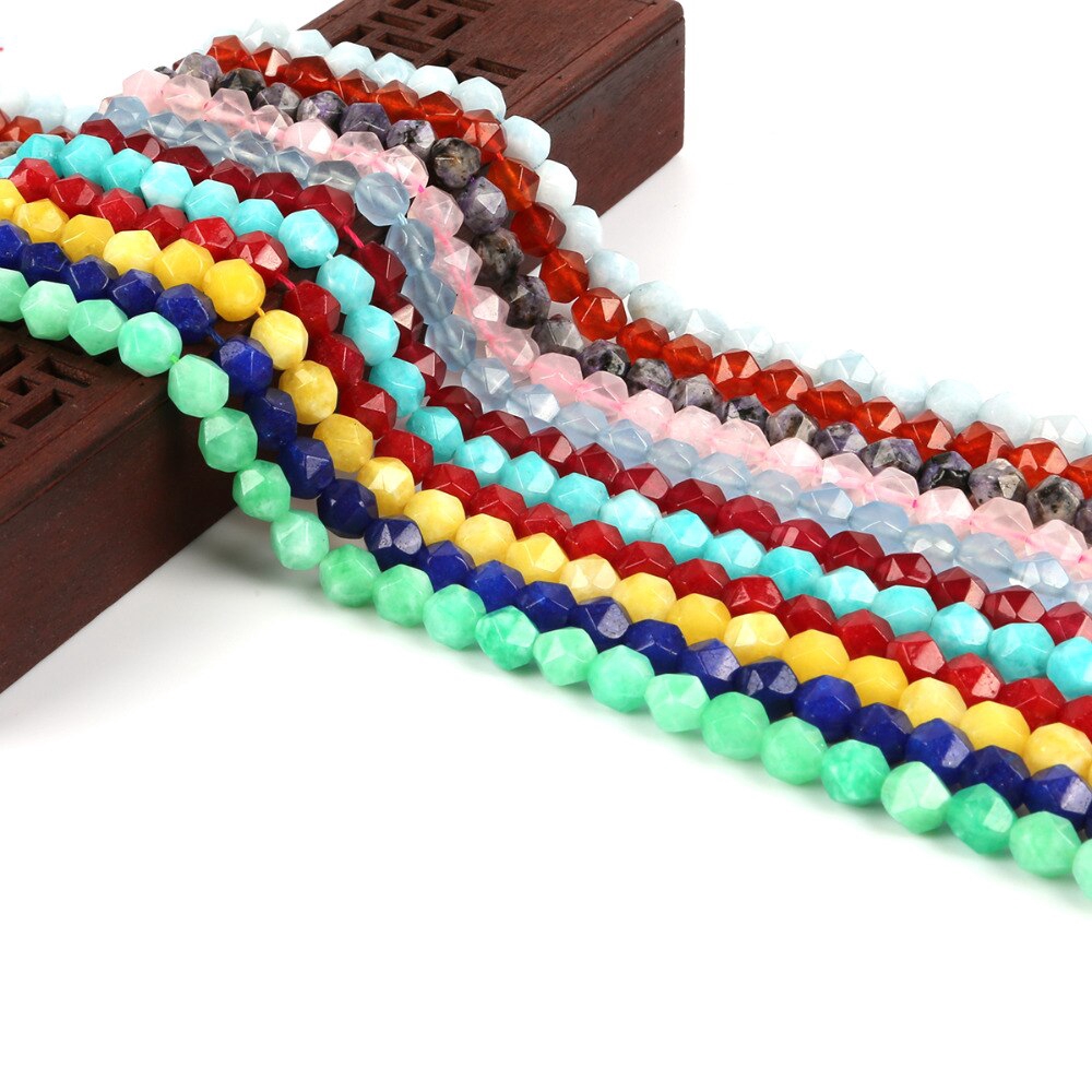 Chuỗi hạt đá tự nhiên màu trắng / xanh dương / hồng loại AAA 8mm làm trang sức thủ công DIY