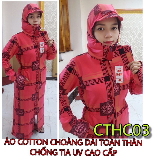 ÁO COTTON CHOÀNG DÀI TOÀN THÂN CHỐNG TIA UV CAO CẤP MỚI