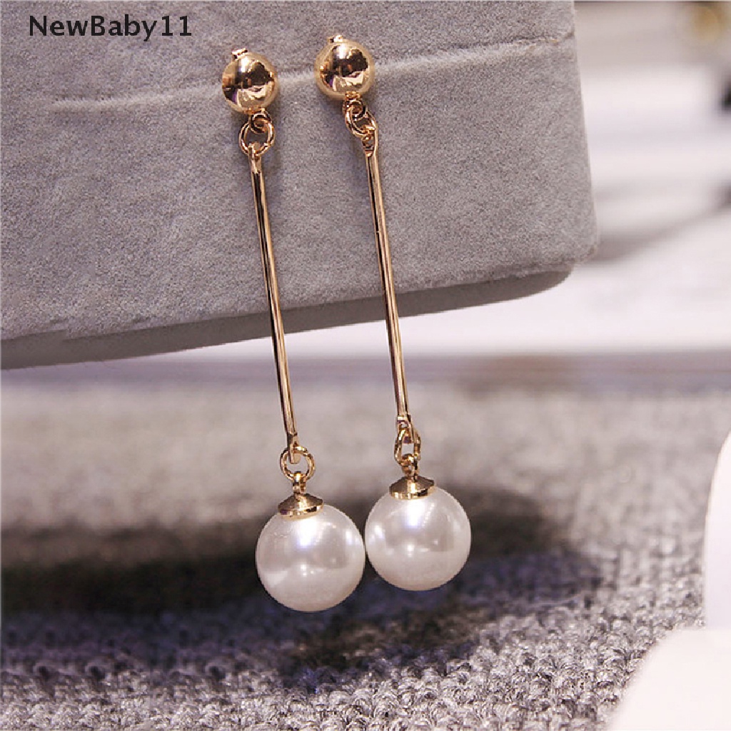 Bông Tai Dáng Dài Đính Ngọc Trai Nhân Tạo Thời Trang Dành Cho Nữ