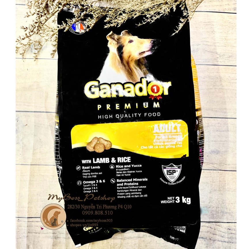 GANADOR- thức ăn hạt cho chó trưởng thành vị thịt cừu 3kg