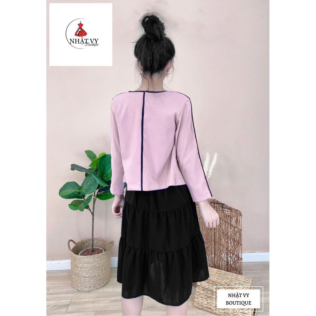 [Mã LT50 giảm 50k đơn 250k] Áo khoác vest viền đen - NHATVY D1629