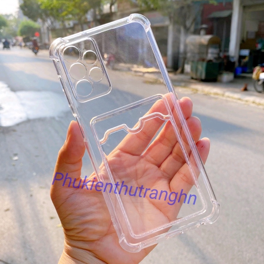 Ốp chống sốc silicon trong suốt kèm ngăn ví đựng thẻ Samsung A13 4G A53 5G A73 5G A33 5G A23 M33 M53 - hàng dày loại 1