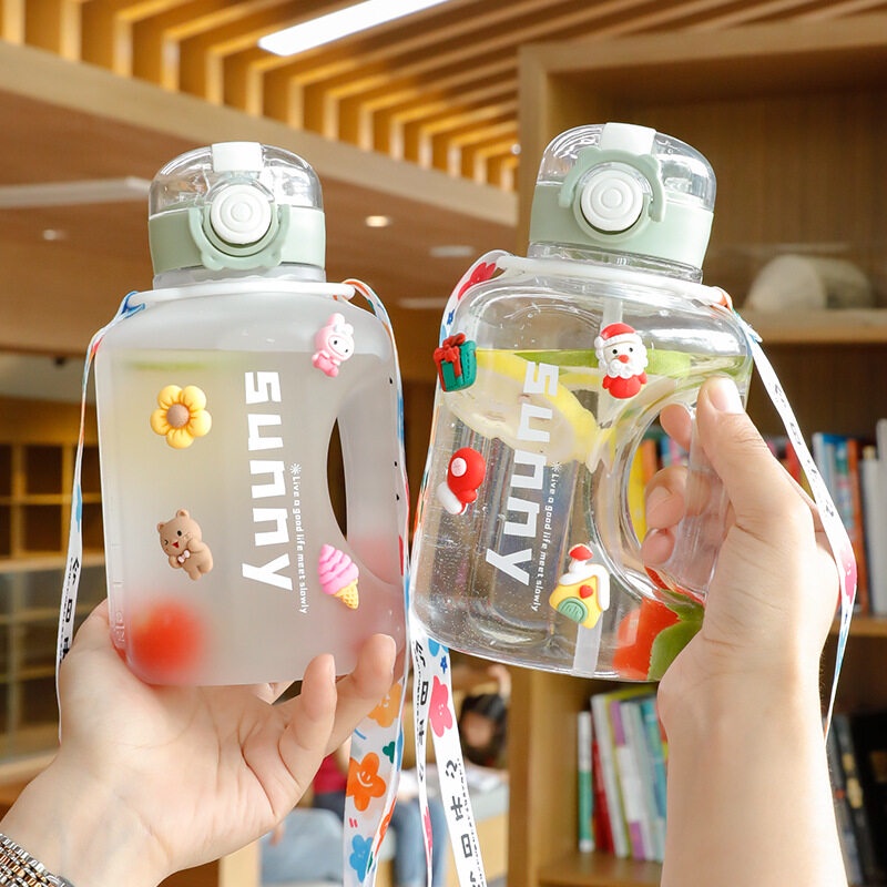 ONLY HOUSE Bộ Dụng Cụ Tập Thể Dục Gồm Dây Đeo + Nhãn Dán 3D 1000ml (Có Sức Chứa Lớn) Dành Cho Nam Và Nữ