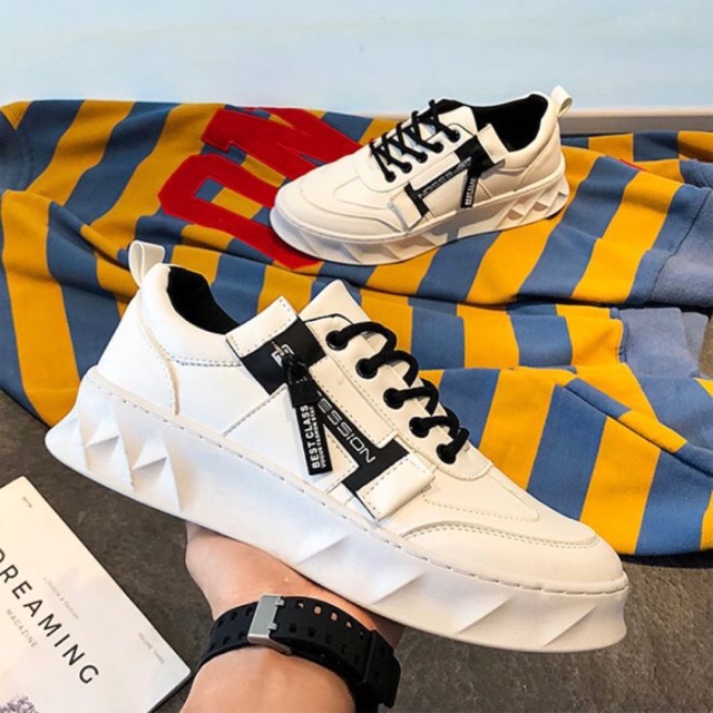 [FreeShip - Clip thật] Giày nam, giày thể thao da cao cấp đế 3D cá tính G072