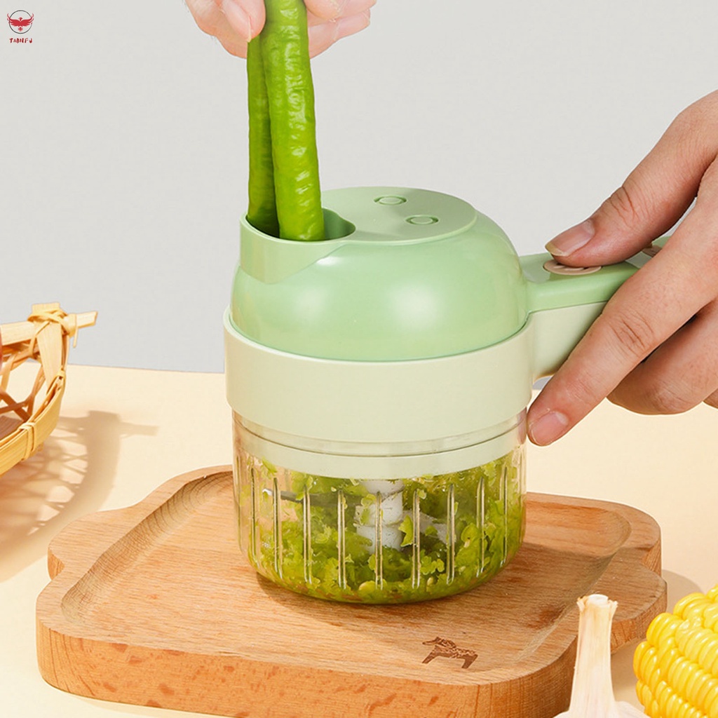 Bộ Dụng Cụ Cắt Rau Củ Quả Cầm Tay 4 Trong 1 Không Dây Sạc Type-C