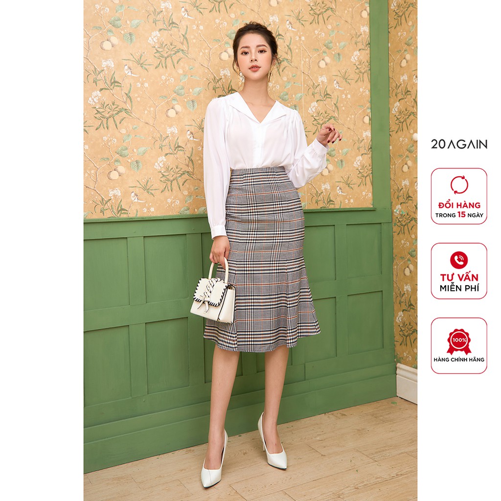 Chân váy công sở dài dáng ôm đuôi cá 20AGAIN JDA1585 tôn vòng 3 và che khuyết điểm | BigBuy360 - bigbuy360.vn