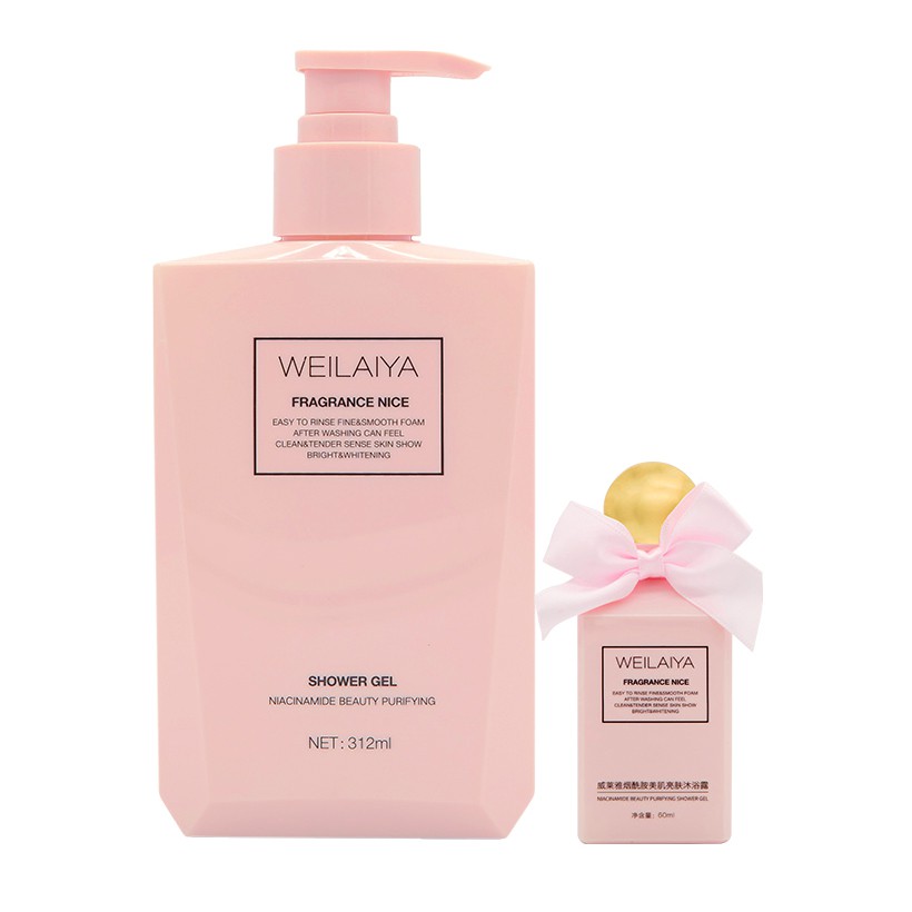 Sữa tắm trắng da Weilaiya Niacinamide Beauty Purifying Shower Gel 312ml (kèm lọ mini 60ml)