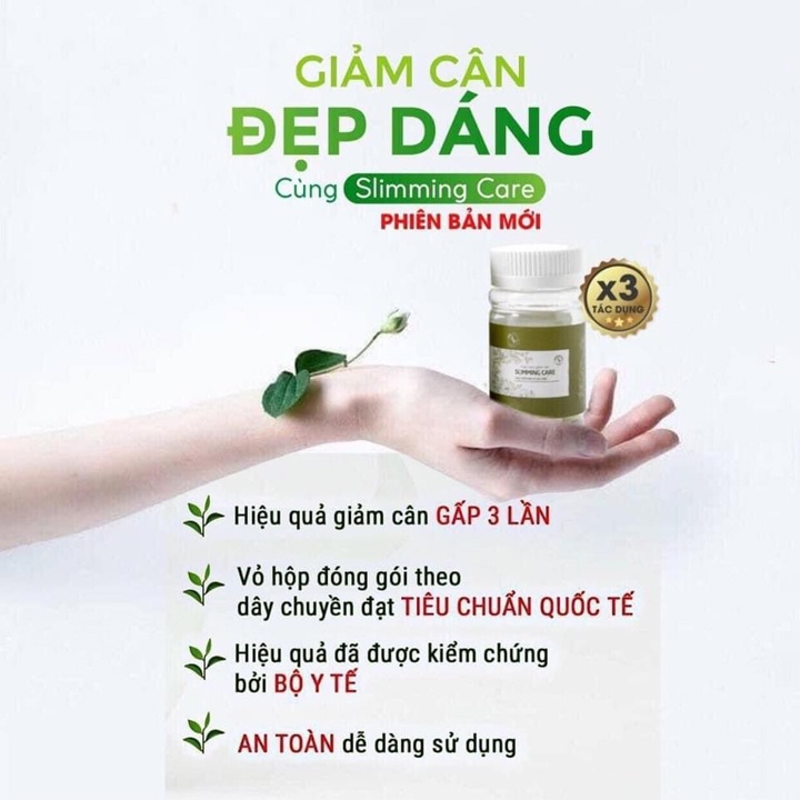 Trà Giảm Cân Slimming Care X3, Trà Thảo Mộc Giảm Cân Nhanh Cấp Tốc Giảm Mỡ An Toàn Hộp 30 Viên