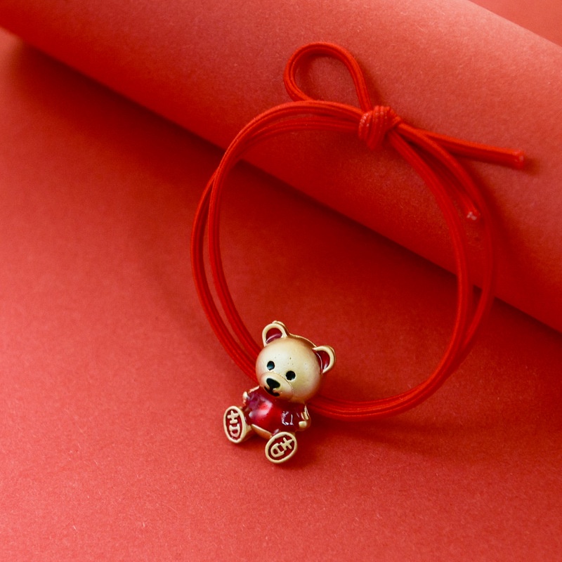 Dây buộc tóc cao su màu đỏ xinh xắn cho nữ 2021