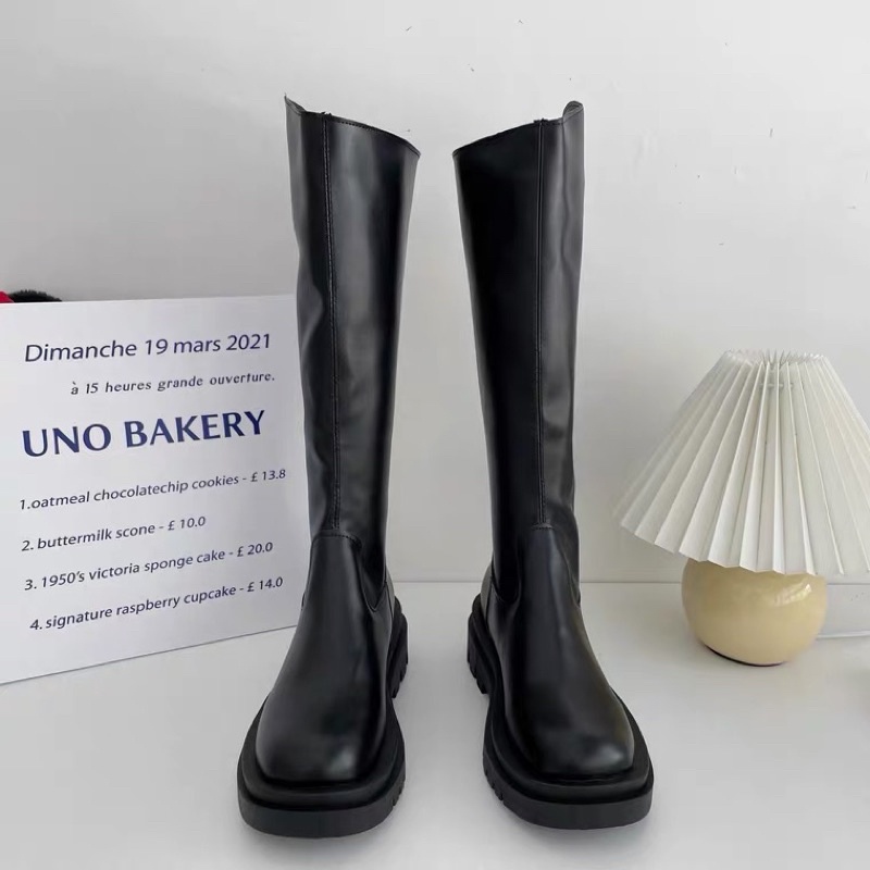 Bốt đùi nữ cổ vát Mona đế bánh mì 5p ulzzang Eudora899