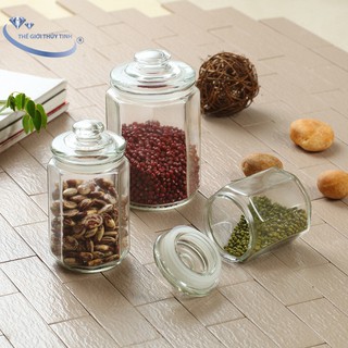 Hũ Lọ Thủy Tinh Đựng Gia Vị Lục Giác 1.5 Lít