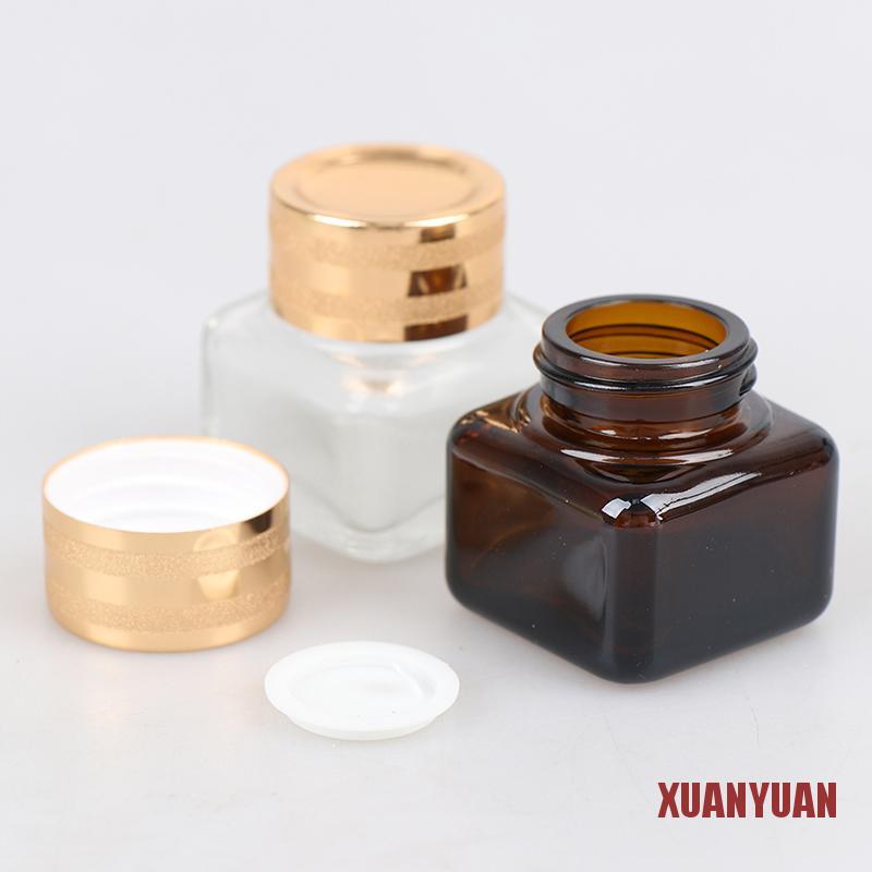 Xuan 1 Lọ Thủy Tinh Hình Vuông 15ml Màu Hổ Phách Đựng Kem Mắt