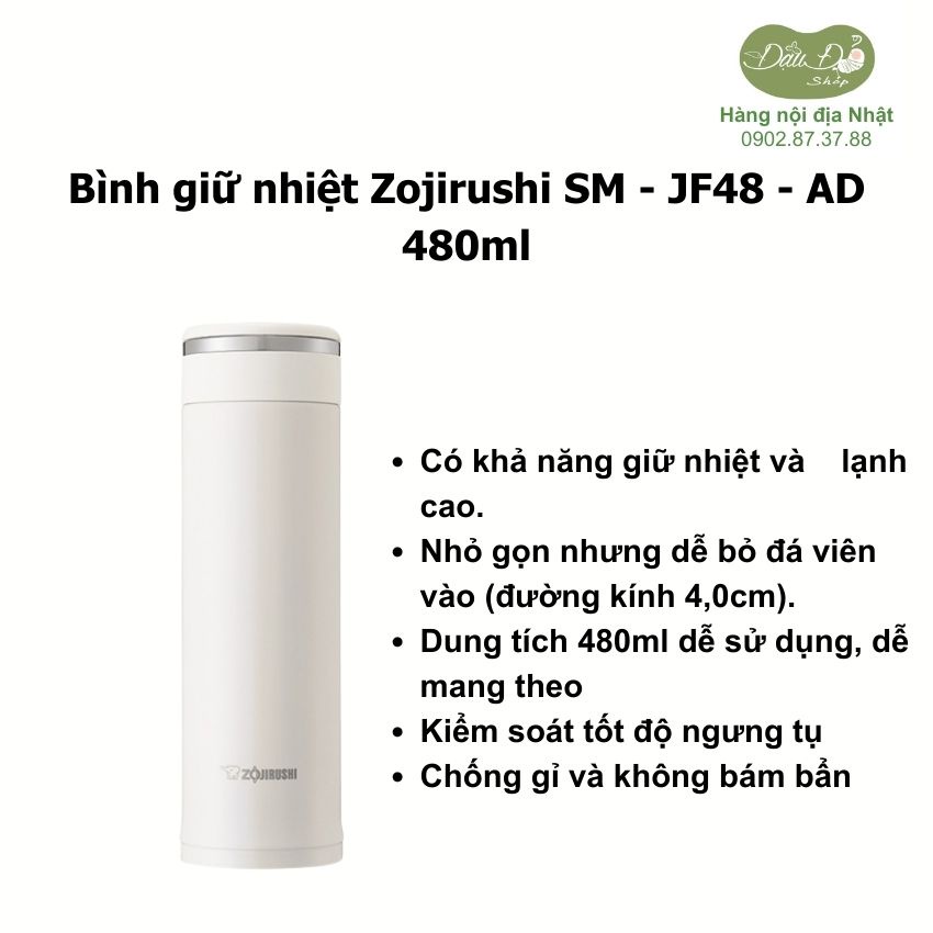 Bình lưỡng tính Zojirushi SM 480ml - Hàng nội địa Nhật