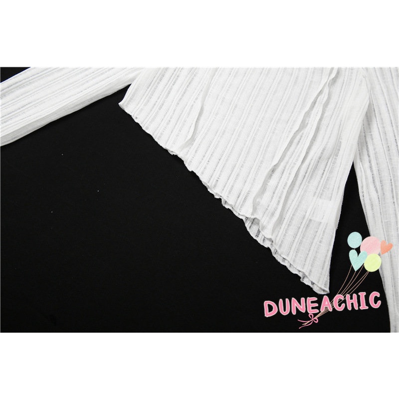 DUNEA Áo Thun Tay Dài Thiết Kế Lệch Vai Quyến Rũ Cho Nữ