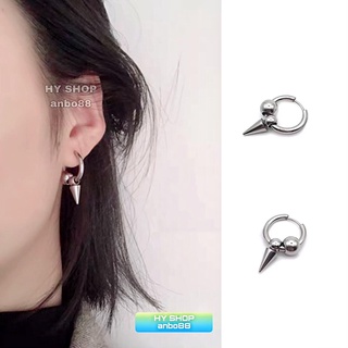 bông tai titan mũi nhọn phối bi cá tính - khuyên tai unisex BTS không dị ứng