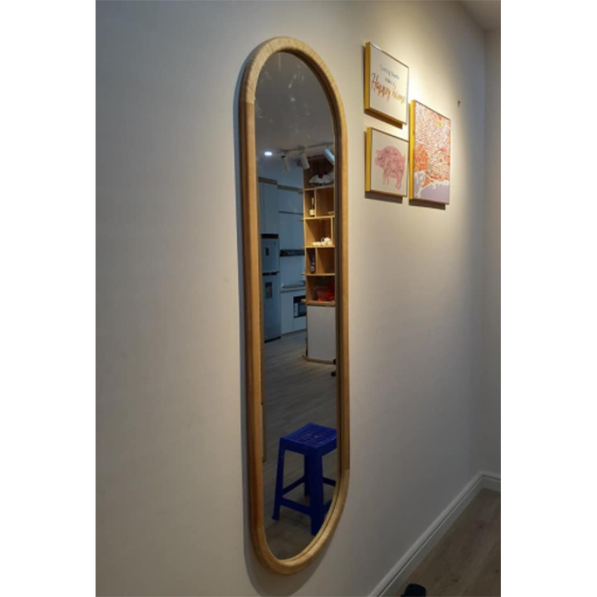 Gương soi toàn thân khung gỗ có chân mái vòm nịnh dáng giá rẻ kích thước 45x120cm guonghoangkim mirror KG0001