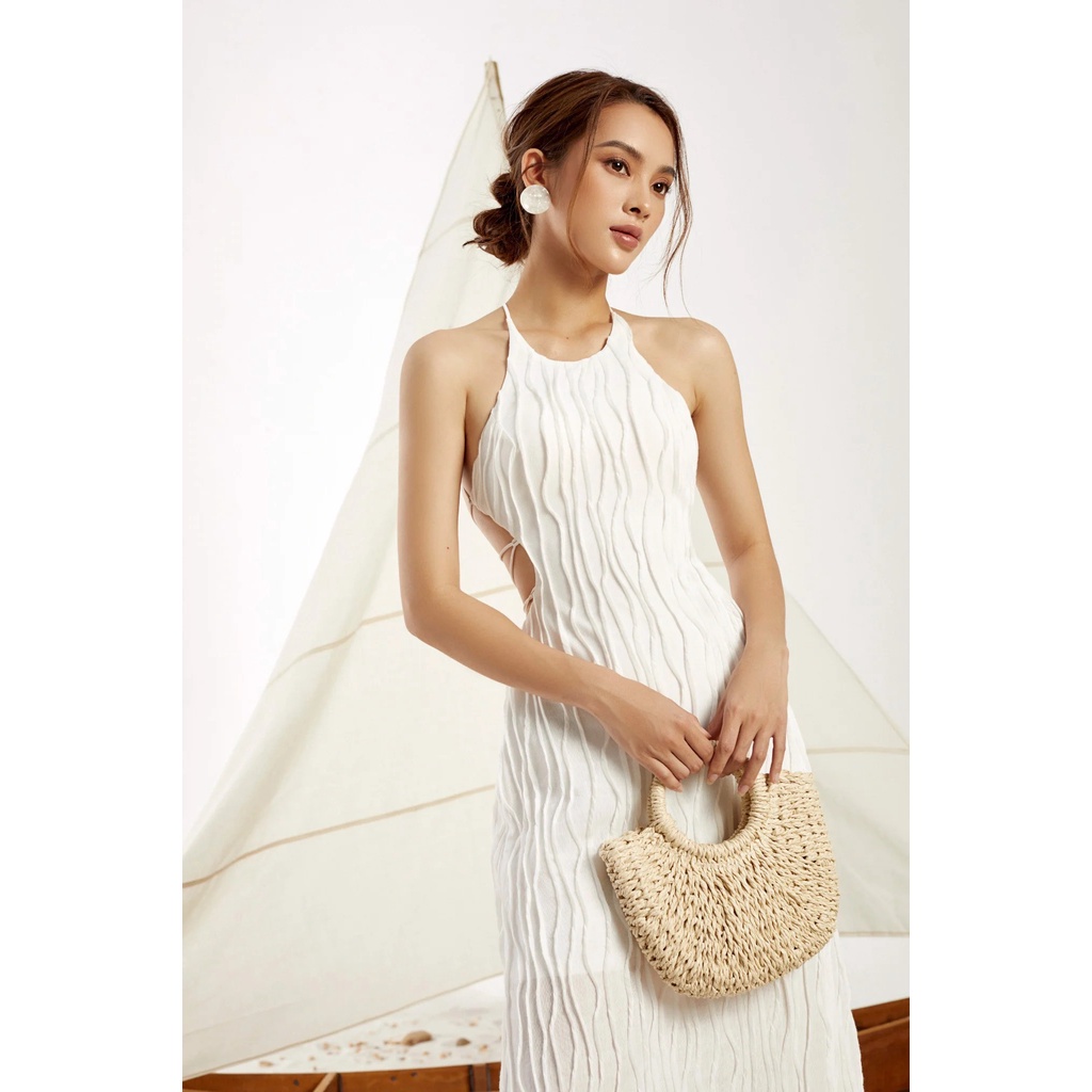 Đầm maxi đan dây hở lưng đi biển quyến rũ Camy Dress