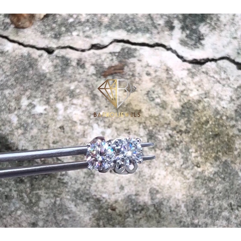 SIÊU GIẢM GIÁ-Moissanite-Bông tai Moissanite 4,5-5,4ly; Đôi; Bạc xi 2 lớp Bạch kim+Lớp keo bảo vệ lớp xi bền màu