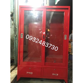 Tủ sắt sơn tĩnh điện cửa lùa ngang 1m2 , freehsip hcm