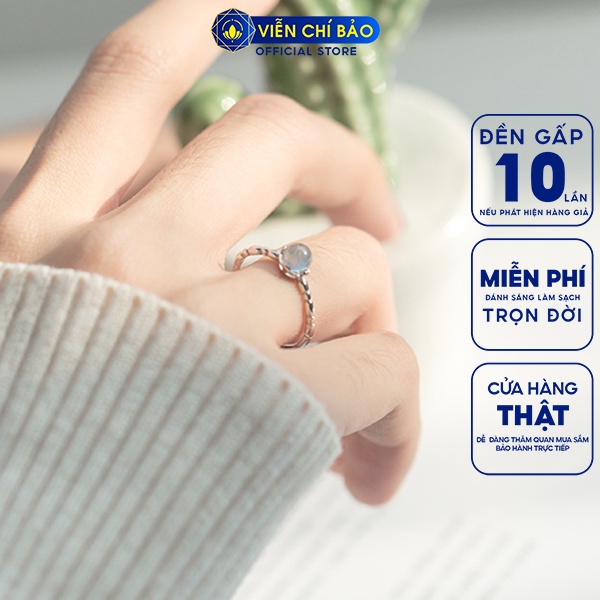 Nhẫn bạc nữ hình Mặt trăng nhỏ chất liệu bạc 925 thời trang phụ kiện trang sức nữ Viễn Chí Bảo N000573x