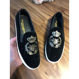 Giày Slipon đính đá vương miện