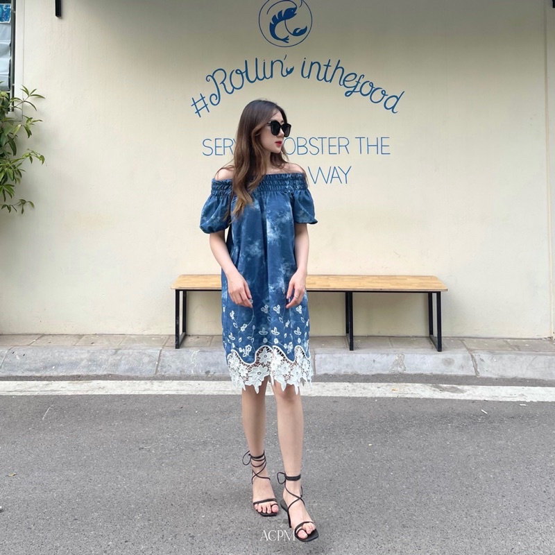 Lilie dress / Váy tay phồng phối ren