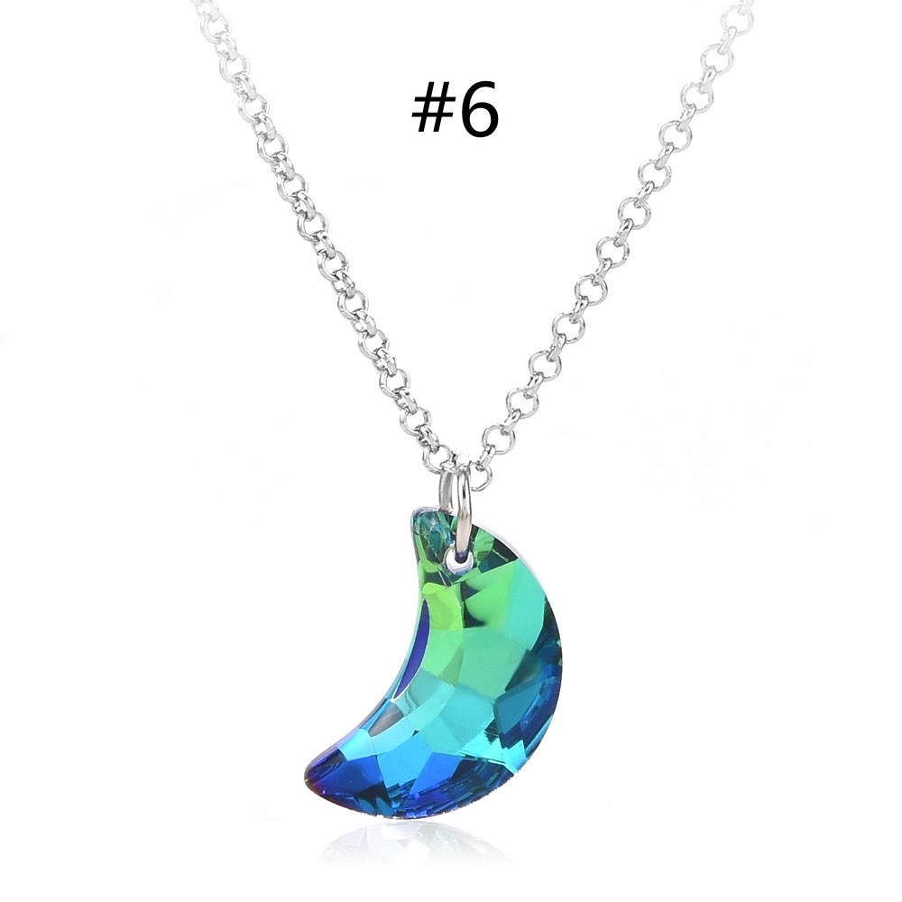 vòng cổ Hợp Kim Mặt Hình Trăng Khuyết Đính Đá Xinh Xắn Cho Nữ