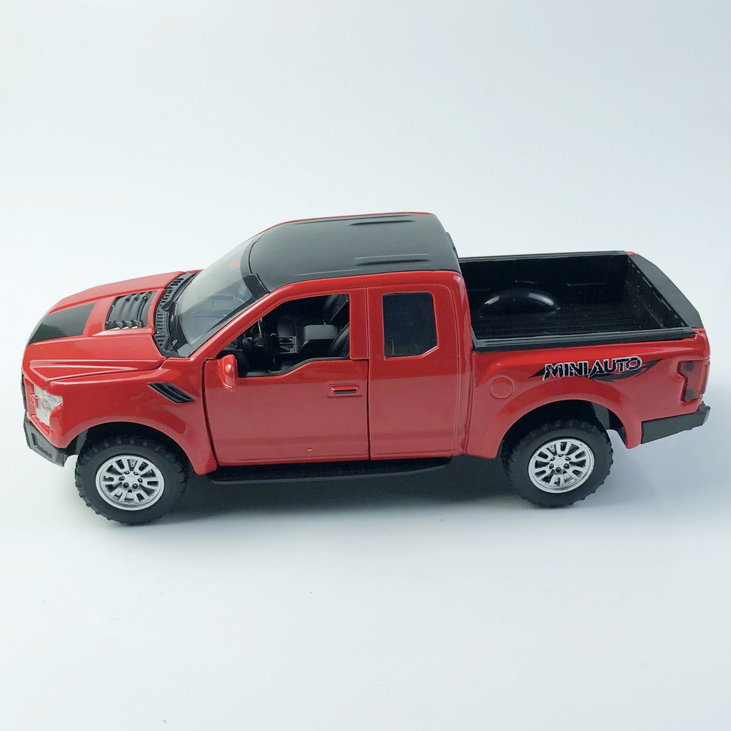 Mô hình xe Ford Ranger tỉ lệ 1:32 hãng Miniauto chất liệu kim loại, có đèn và âm thanh thích hợp làm đồ chơi, trưng bày
