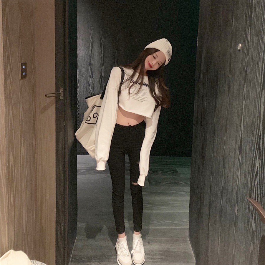 Áo Hoodie Thu Đông Croptop Cực Iuu Ulzzang | BigBuy360 - bigbuy360.vn