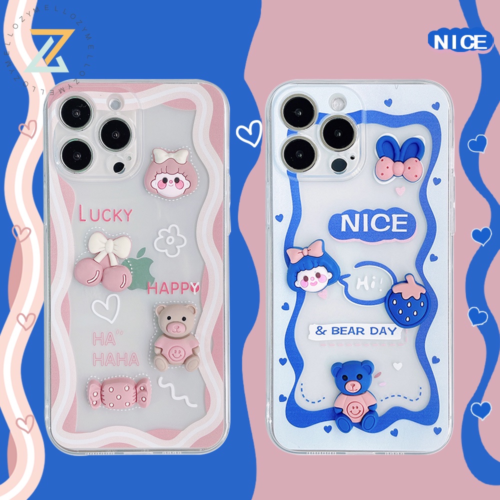 Zymello Ốp lưng OPPO Reno 7-6-5-4 Reno 7Z-6Z-5Z Reno 7Lite-6Lite-5Lite-4Lite Reno 4F Reno 5F Vỏ điện thoại silicon 3D cô gái dễ thương