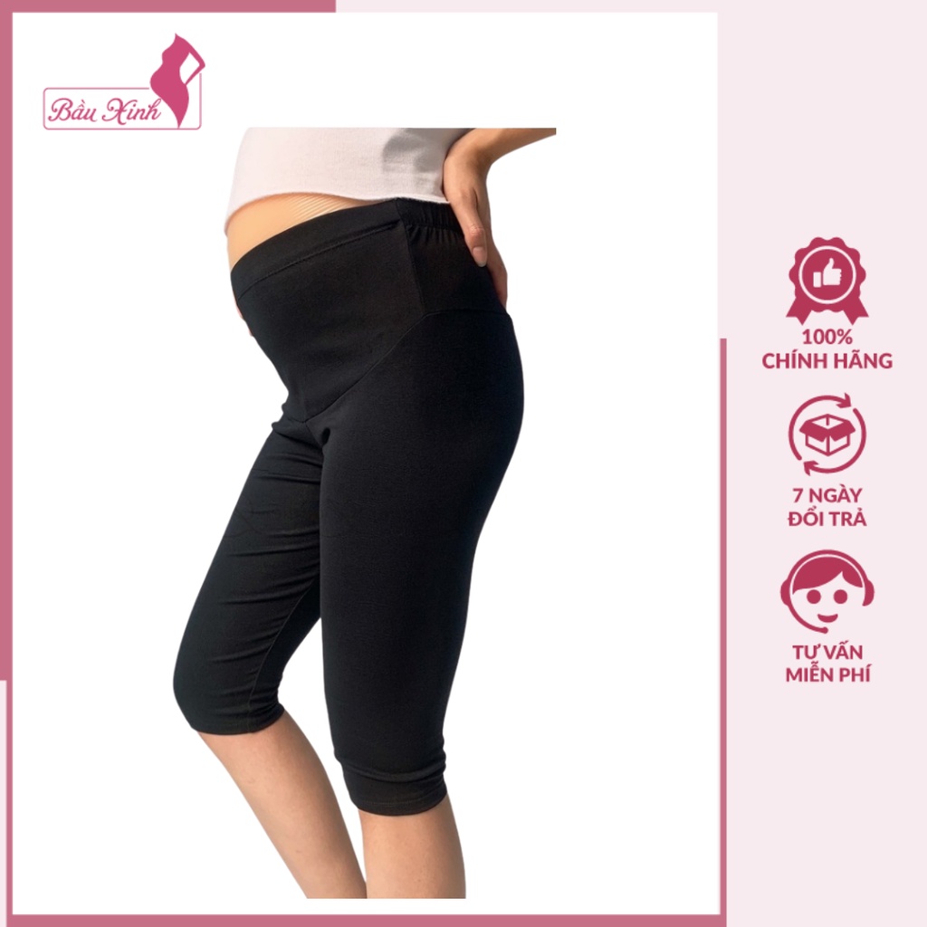 Quần bầu - quần legging bầu hàng đẹp co giãn 4 chiều ren gấu chun điều chỉnh