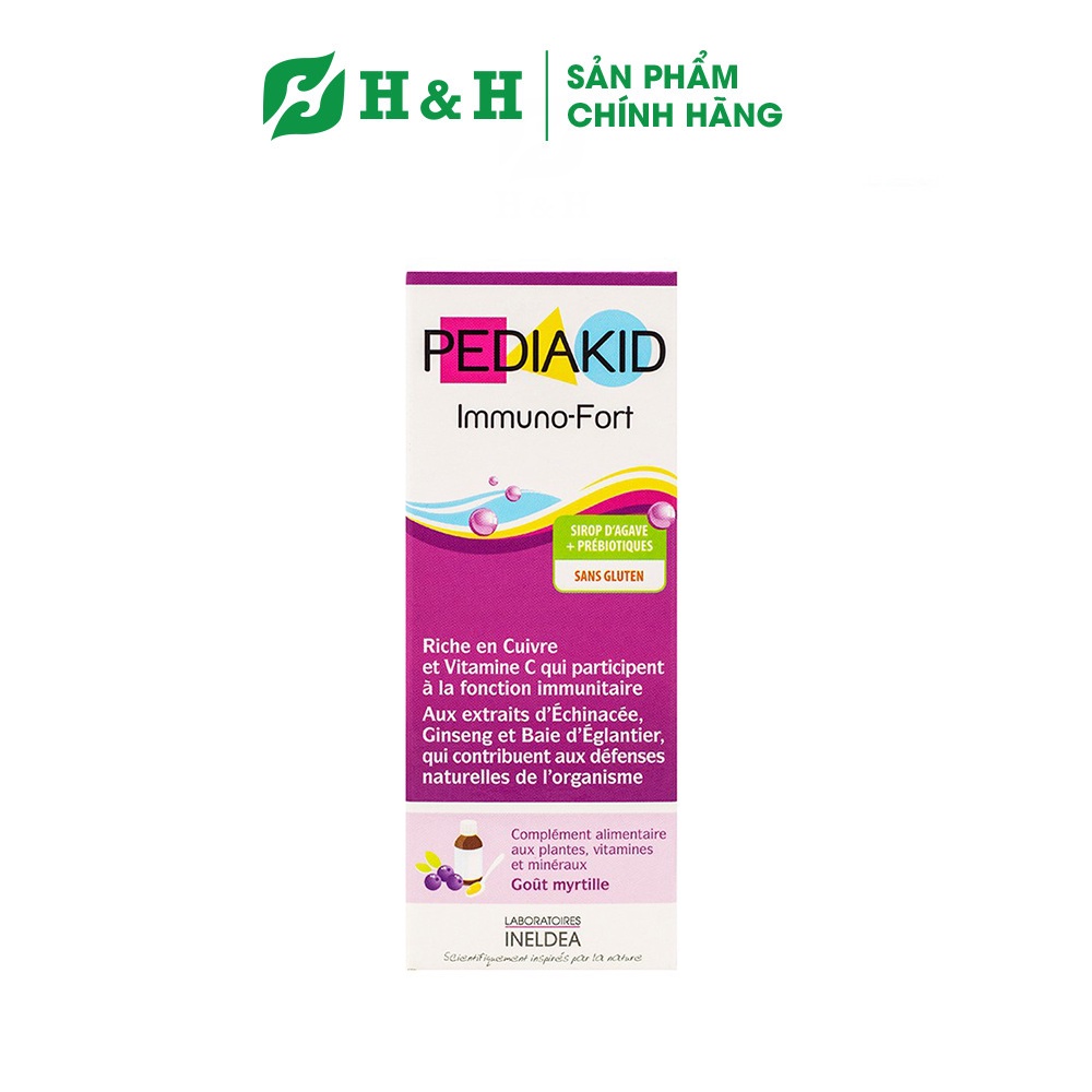 Siro PEDIAKID IMMUNO FORT giúp trẻ ăn ngon miệng, phát triển trí thông minh và tăng sức khỏe hệ miễn dịch - 125ml