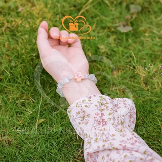 Chuỗi mân côi đá cách nhựa 10 li màu trắng quà lưu niệm công giáo